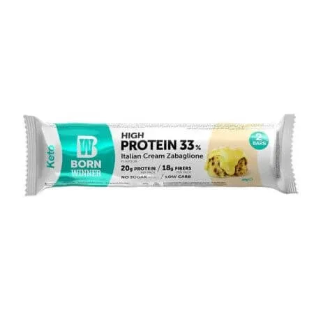Baton proteic cu crema italiana Zabaglione Keto, 2 x 30 g, Born Winner — preț și oferte