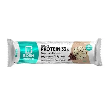 Baton proteic cu Stracciatella Keto, 2 x 30 g, Born Winner — preț și oferte