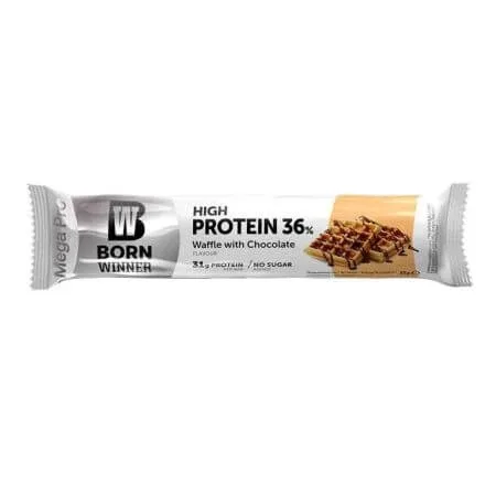 Baton proteic cu gofre cu ciocolata Mega Pro, 85 g, Born Winner — preț și oferte