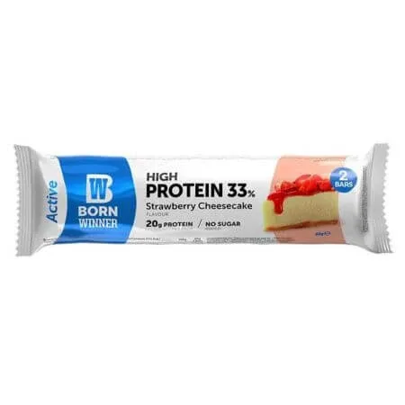 Baton proteic Cheesecake cu Capsuni Active, 2 x 30 g, Born Winner — preț și oferte
