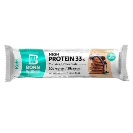 Baton proteic cu biscuiti si ciocolata Keto, 2 x 30 g, Born Winner — preț și oferte