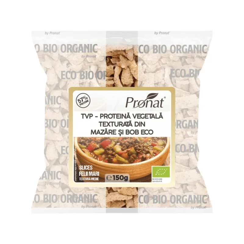 TVP Proteina vegetala texturata din mazare si bob Bio, 150 g, Pronat — preț și oferte