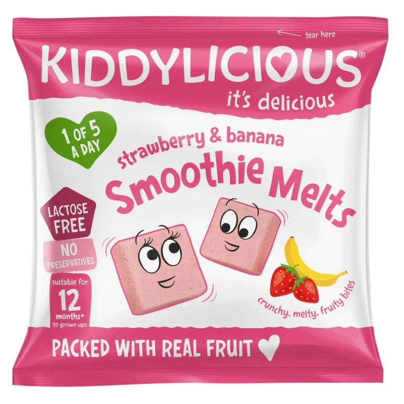 Gustare din fructi capsuna si banana, 6 g, Kiddylicious — preț și oferte