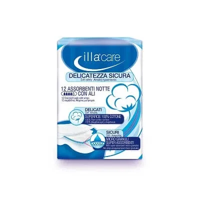 Absorbante bumbac de noapte  Illa Care, 12 bucăți, Pietrasanta Pharma — preț și oferte