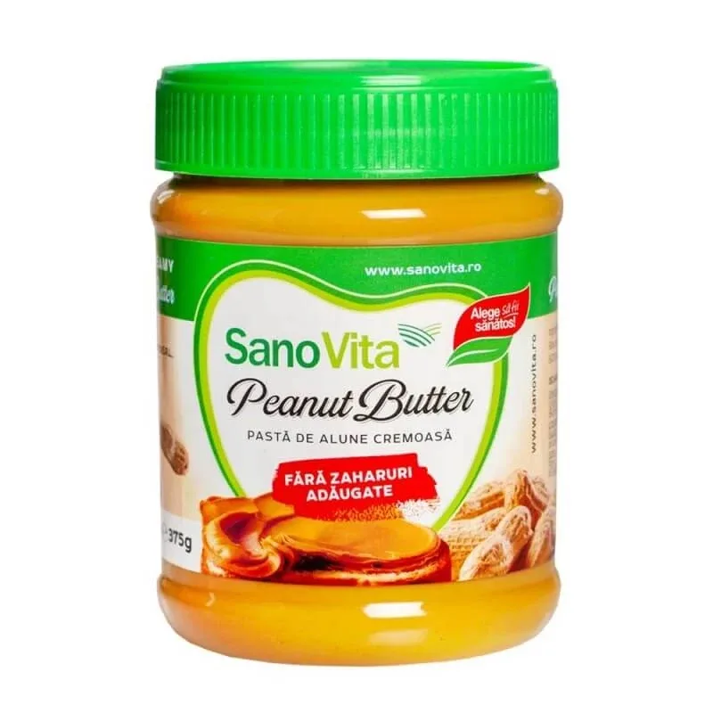 Unt de arahide fara zahar, 375 gr, Sanovita — preț și oferte