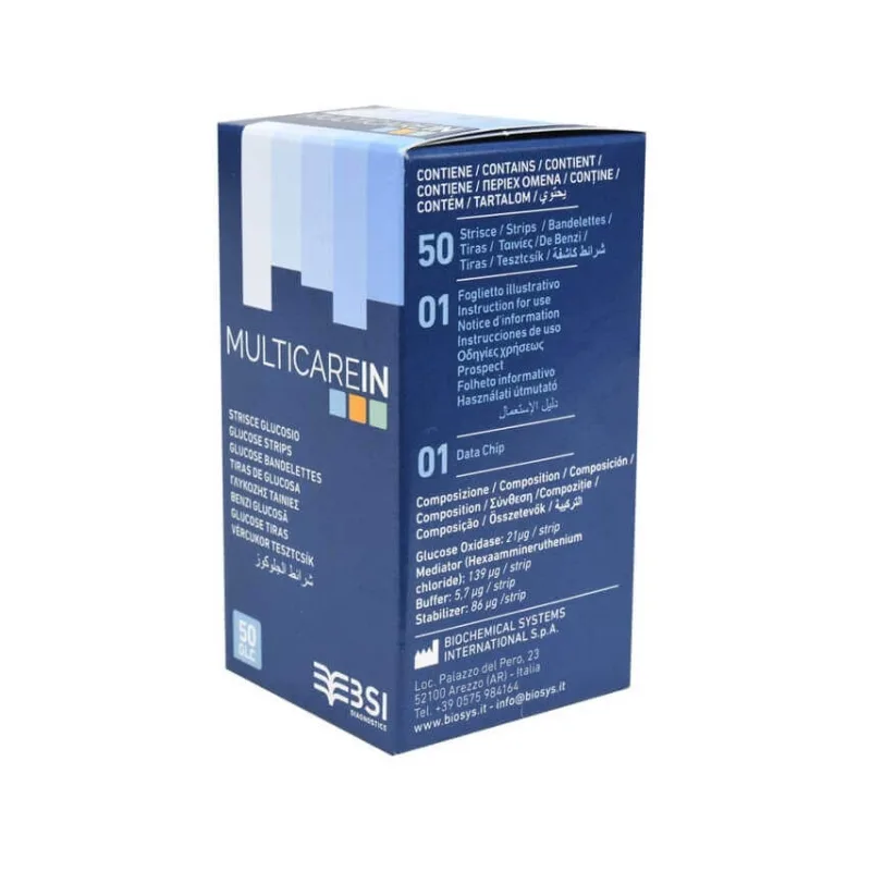Teste de glucoza Multicare, 50 bucati, Biochemical Systems — preț și oferte