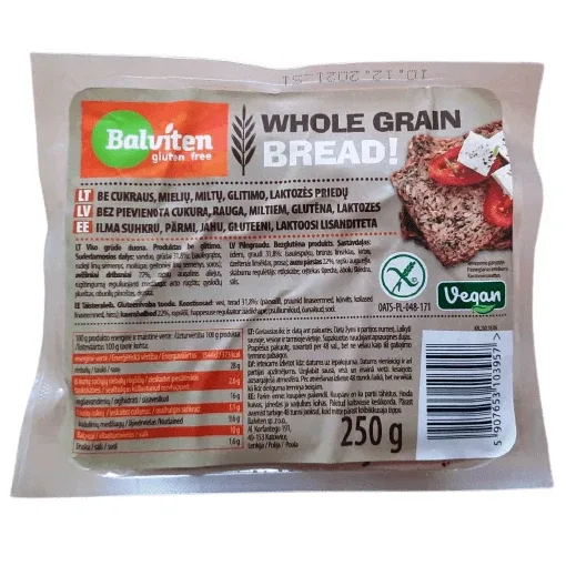 Paine Doar Seminte fara gluten, 250 g, Balviten — preț și oferte