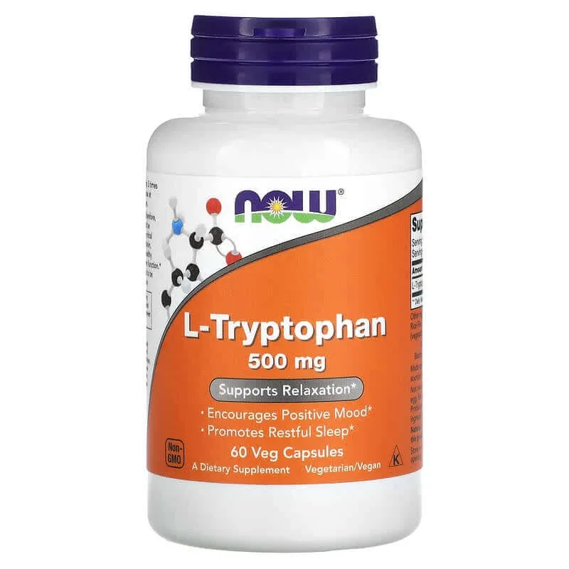 L-Triptofan, 500 mg, 60 capsule vegetale, Now Foods — preț și oferte
