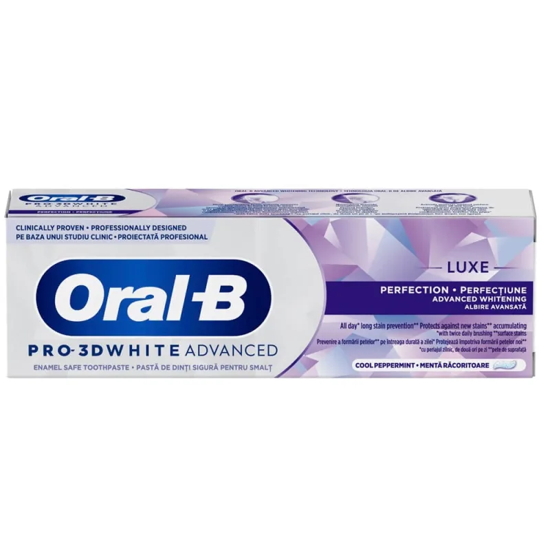 Pasta de dinti pentru albire Pro 3D White Advandced Luxe Perfection, 75 ml, Oral-B — preț și oferte