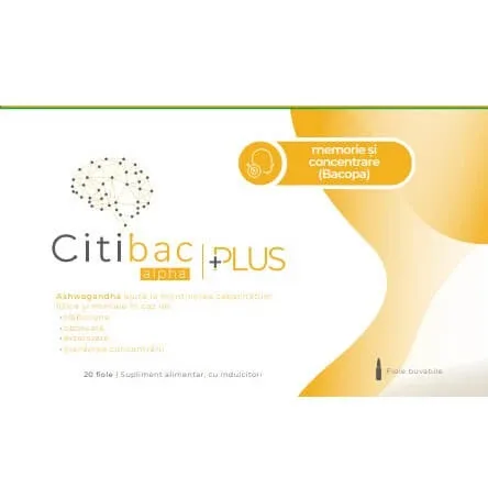 Citibac Plus pentru memorie și concentrare, 20 fiole, Alpha NATURPHARMA — preț și oferte