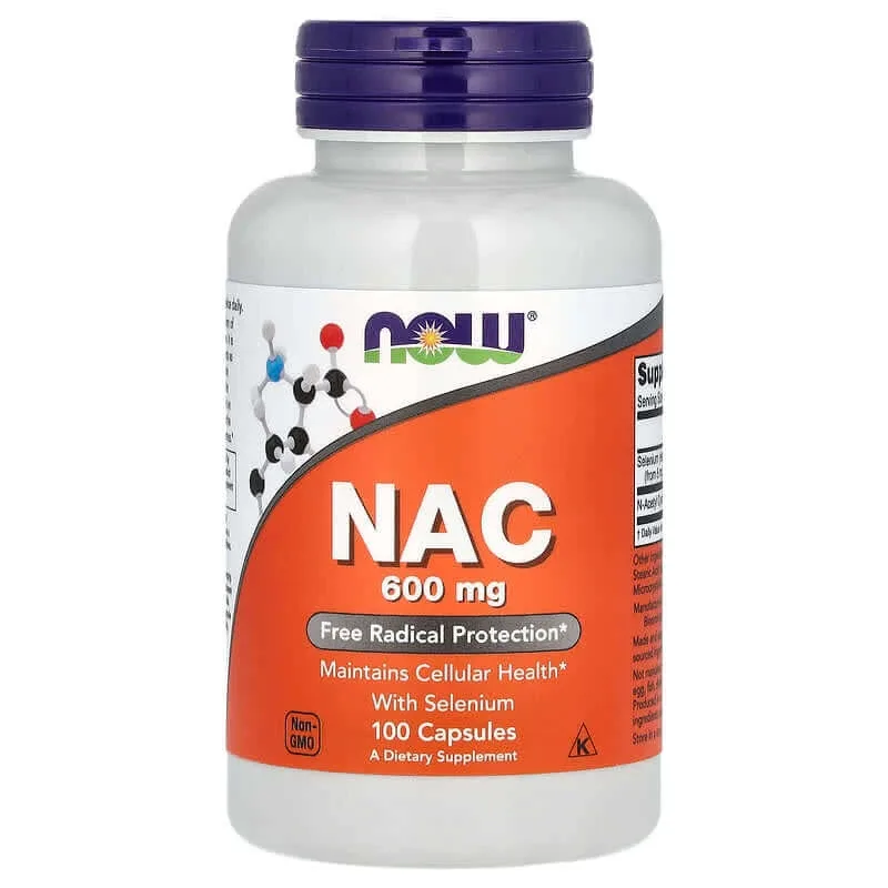 Antioxidanti N-Acetyl Cysteine Cu Seleniu, 600 mg, 100 Capsule vegetale, Now Foods — preț și oferte