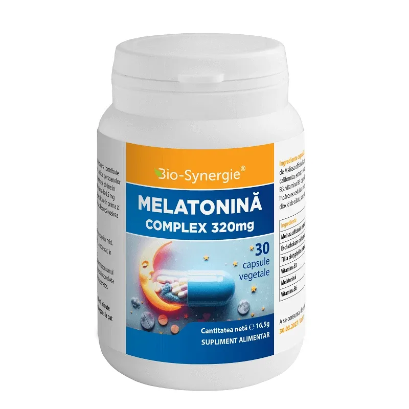 Melatonina Complex, 320 mg, 30 capsule, Bio Synergie — preț și oferte