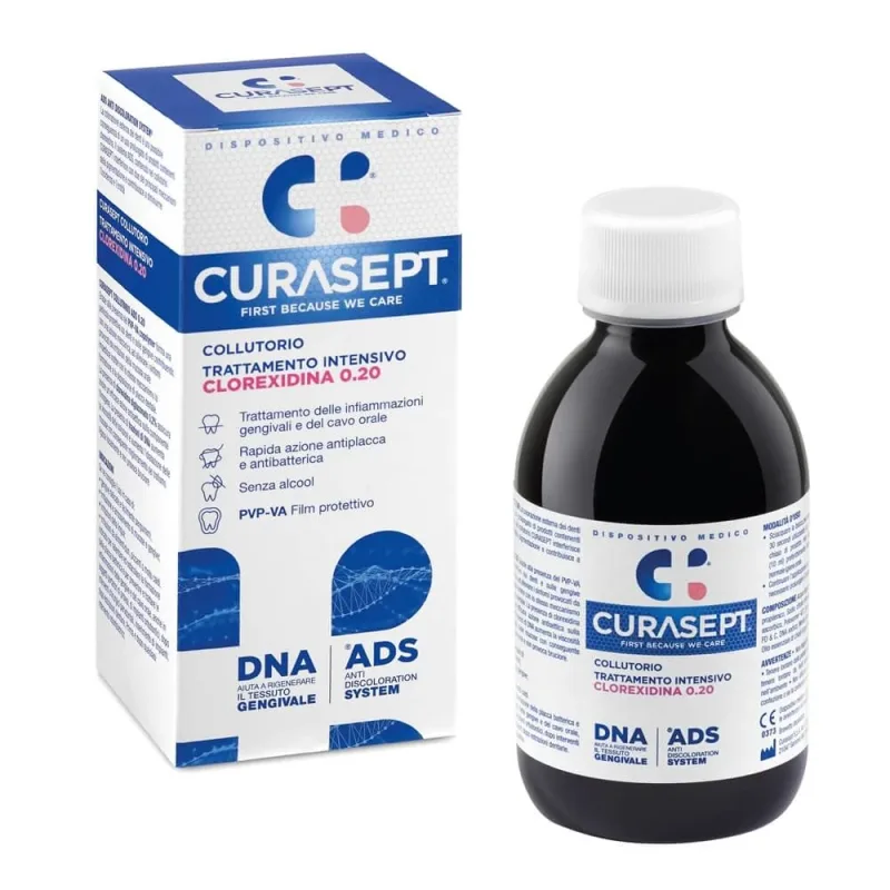 Apa de gura cu 0.20% clorhexidina Ads Dna, 200 ml, Curasept — preț și oferte
