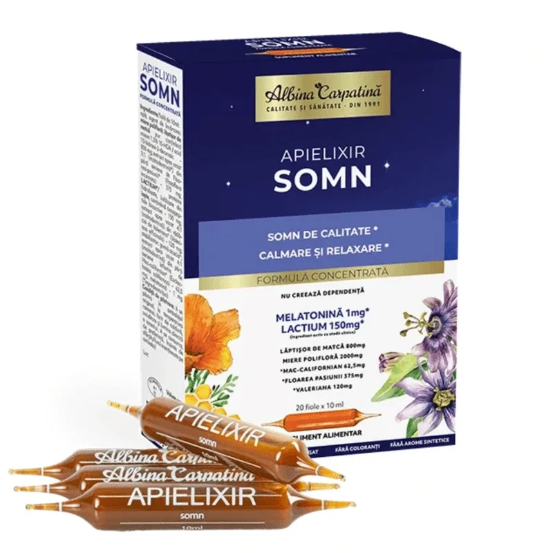 Apielixir somn, 20 fiole, Albina Carpatina — preț și oferte