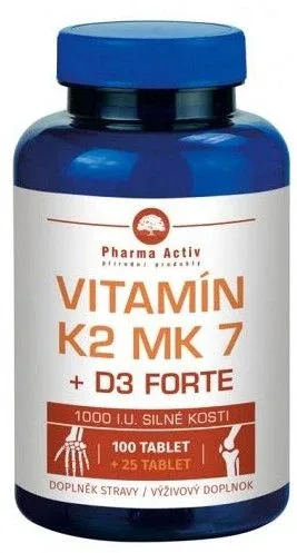 Pharma Activ Vitamina K2 MK 7+D3 Forte 100+25tbl GRATUIT — preț și oferte