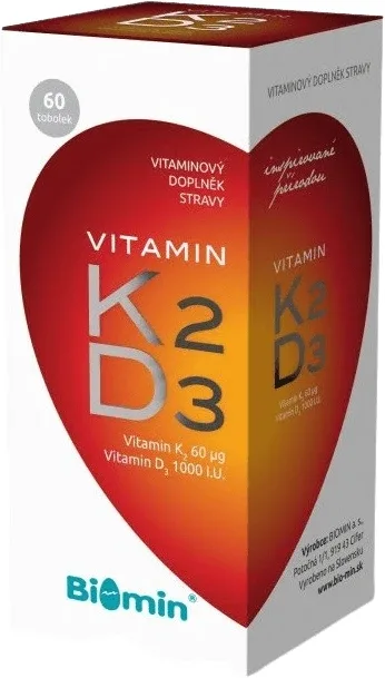 Biomin VITAMINA K2 + D3 1000 U.I. 60 capsule — preț și oferte
