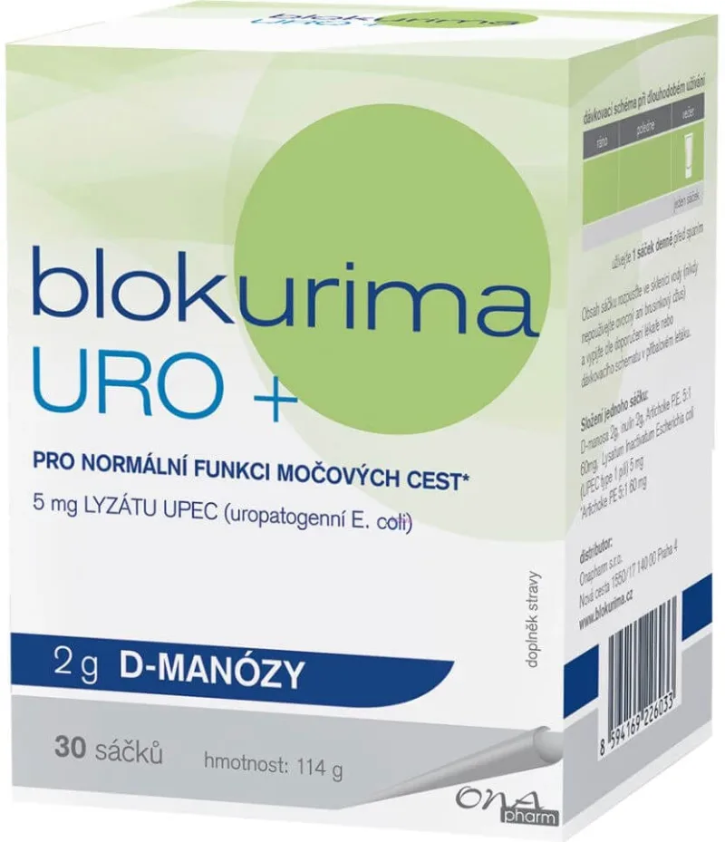 Blokurima URO+ 2g D-mannose pliculețe 30 buc — preț și oferte