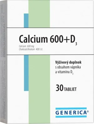 Generica Calcium 600+D3 30 comprimate