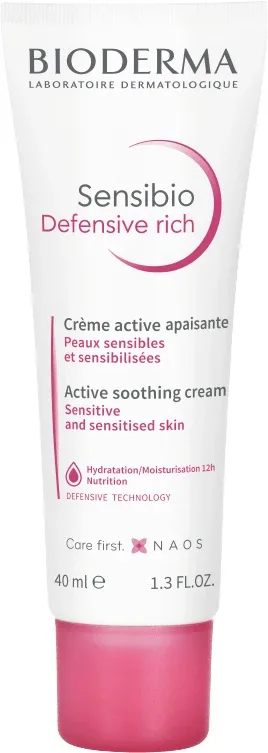 Bioderma Sensibio Defensive cremă bogată calmantă cu textură hrănitoare 40 ml — preț și oferte
