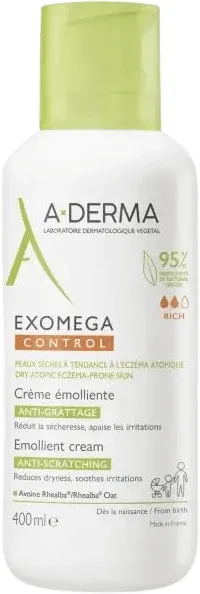 A-Derma Exomega control cremă emolientă pentru pielea uscată predispusă la eczeme atopice 400 ml — preț și oferte