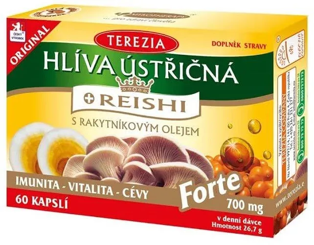 Terezia Oyster Mushroom + Reishi cu ulei de cătină de mare Forte 60 capsule — preț și oferte
