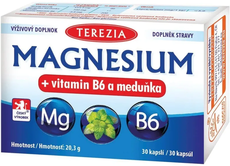 Terezia Magneziu + vitamina B6 și balsam de lămâie 30 capsule — preț și oferte