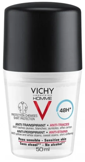 Vichy Homme Deo roll-on antiperspirant 48H pentru piele sensibilă 50 ml