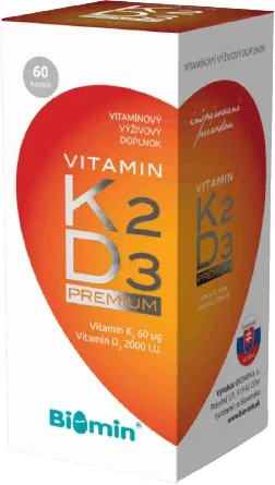 Biomin Vitamina K2, D3 premium 60 capsule — preț și oferte