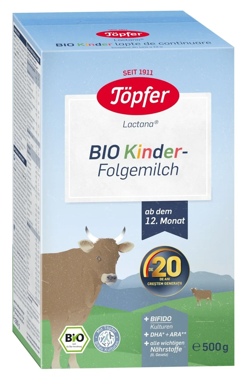 Formula de lapte praf Bio Kinder +12 luni, 500 grame, Topfer — preț și oferte