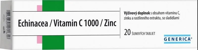 Generica Echinacea/Vitamina C 1000/Zinc 20 comprimate efervescente — preț și oferte