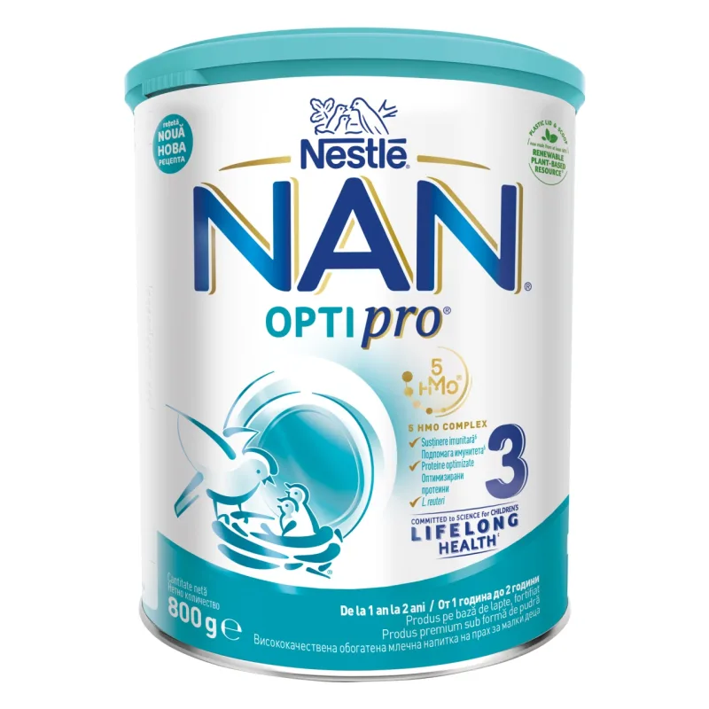 NAN OPTIPRO 3 HMO 800g – Lapte praf copii +1 an | Nestle — preț și oferte