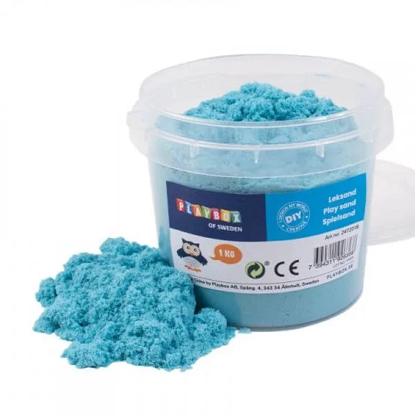 Nisip kinetic Play Sand, 3 ani+, Albastru deschis, 1kg, Playbox — preț și oferte