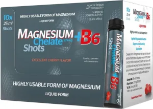 Chelat de magneziu împușcat Salutem Chelat de magneziu + B6 aromă de cireșe, fiole 10 x 25 ml