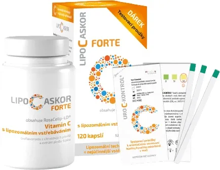 Lipo C Ascor Forte vitamina C cu benzi de testare a absorbției lipozomale 4 buc + 120 capsule — preț și oferte