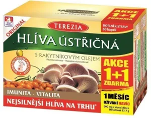 Terezia Ciupercă de stridii cu ulei de cătină de mare acțiune 1+1 2 x 60 capsule
