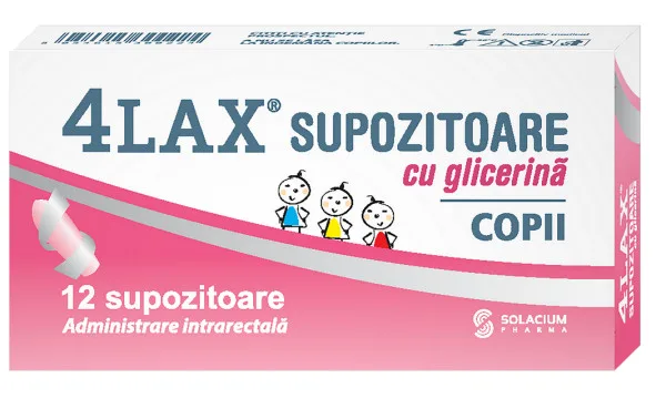 Supozitoare cu glicerina pentru copii 4Lax, 12 bucati, Solacium Pharma — preț și oferte