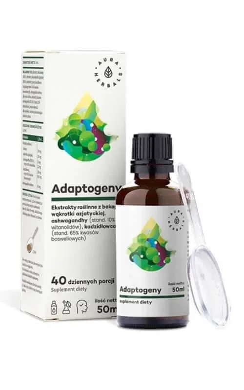 Adaptogeni - extracte de Bacopa, Centella, Ashwagandha și Frankincense (50 ml) Aura Herbals — preț și oferte