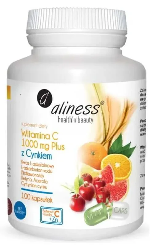 Vitamina C 1000 mg cu Zinc PLUS 100 capsule VEGE Aliness — preț și oferte