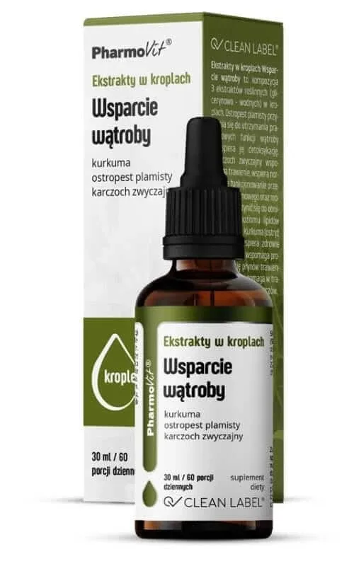 Extracte în picături Sprijin pentru ficat 30 ml Pharmovit Clean Label — preț și oferte