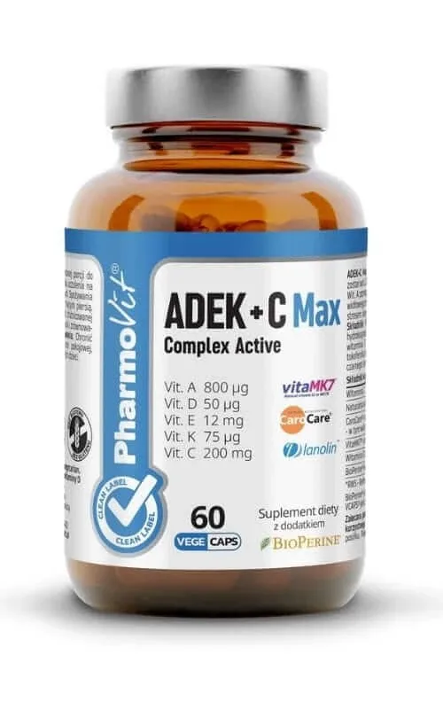 ADEK + C Max Complex Active 60 caps wege Pharmovit Clean Label — preț și oferte