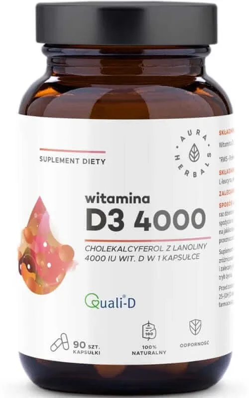 Vitamina D3 4000 UI 90 capsule Aura Herbals — preț și oferte