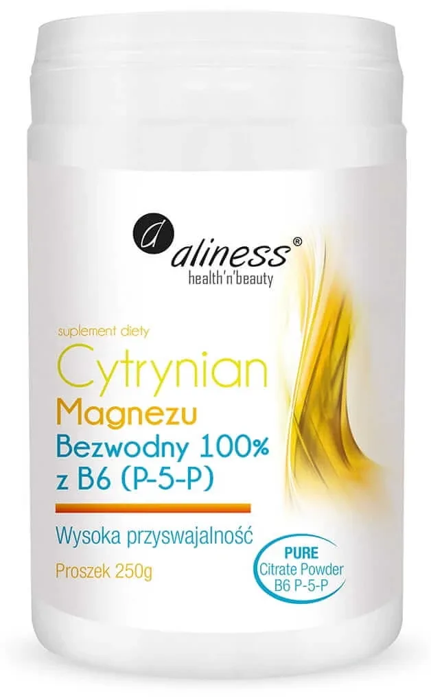 Citrat de magneziu anhidru 100% cu B6 (P-5-P) pulbere 250g Aliness — preț și oferte
