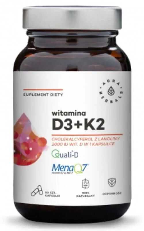 Vitamina D3 2000 UI + K2 (90 capsule) Aura Herbals — preț și oferte