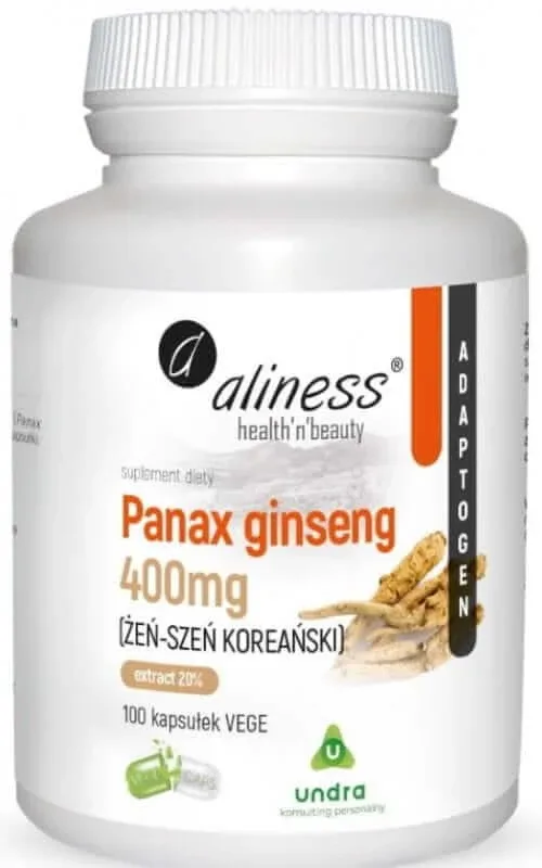 Panax ginseng 400mg - 100 capsule Ginseng coreean ginsenoside Aliness — preț și oferte