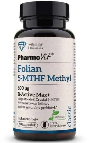 Folat 5-MTHF Metil 600 µg 60 capsule mici Pharmovit Classic