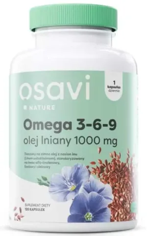 Osavi Omega 3-6-9 Ulei de semințe de in 1000 mg, 120 capsule moi