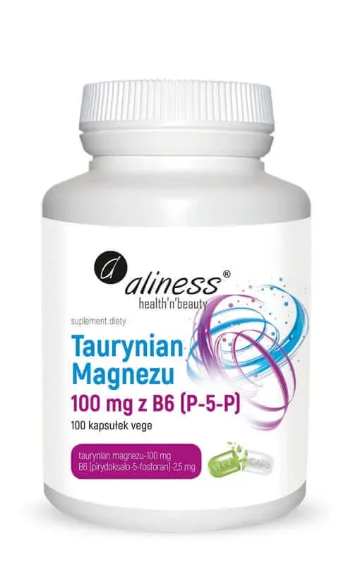 Taurat de magneziu 100 mg cu B6 (P-5-P) - 5 mg 100 vcaps Aliness — preț și oferte