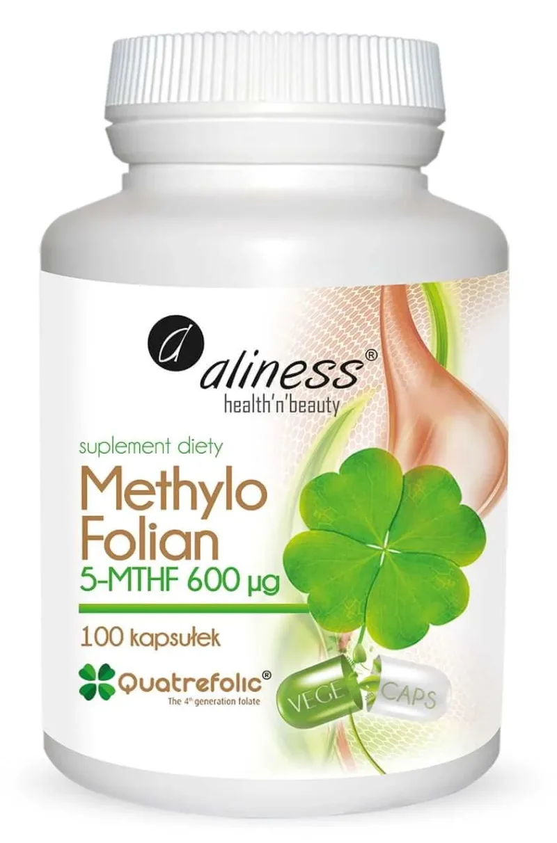 Acid folic Metil folat 5-MTHF 600 µg 100 caps Aliness — preț și oferte