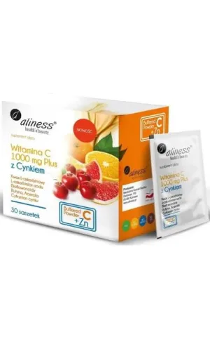 Vitamina C 1000 mg PLUS Zinc 30 pliculețe Aliness