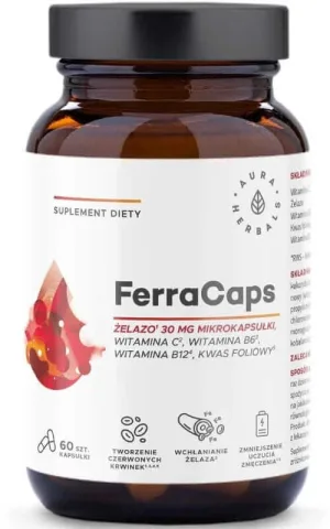 FerraCaps fier 30 mg microcapsule 60 buc, Aura Herbals